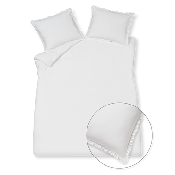 PURE 83 percale ruffle | white